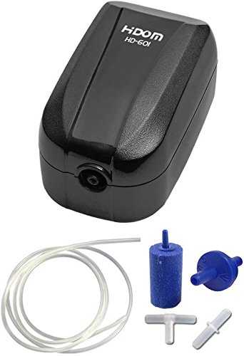 Hidom 2.0w Aquarium Air Pump Single Valve HD-601 with Accessories