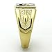 Marimor Jewelry Men's Stainless Steel 14K Gold Ion Plated Crystal Masonic Lodge Freemason Ring Size 13