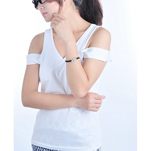 crunchy fashion black leatherette charm bracelet for girls/women/men