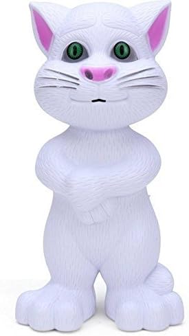 SME Plastic Talking Tom Cat with Recording, Music, Story and Touch Functionality, Voice, Stories and Songs Toy for Kids (Tom-White)
