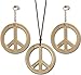 KANGAROO Halloween Accessories - Peace Necklace & Earrings Gold