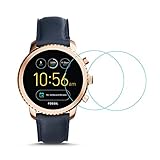For FOSSIL Q EXPLORIST Screen Protector, 2.5D rounded edges 9H Premium Real Tempered Glass Screen Protector  For Fossil Q Explorist Gen 3 ( 46mm ) Anti Scratch Protector （2Pack）-NEW