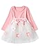NNJXD Baby Girl Long Sleeve Cotton Kids Casual School Dress for Children Size 9-12 Months Pink
