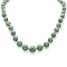 10K Yellow Gold Round Genuine Jade, Graduated Bead Strand Necklace (12mm), Fish Hook Clasp, 18 inches