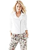 GUESS Women's Long-Sleeve Ponte Eyelet Moto Jacket