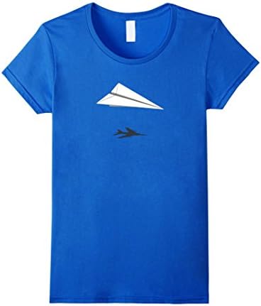 Womens Paper Airplane Shadow Harrier Jump Jet T-Shirt Medium Royal Blue