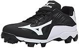 Mizuno Men's 9 Spike ADV Franchise 8 Baseball Cleat, Black/White, 9.5 M US