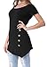 levaca Womens Summer Casual Loose Tops Short Sleeve Tunic T Shirts Black XL