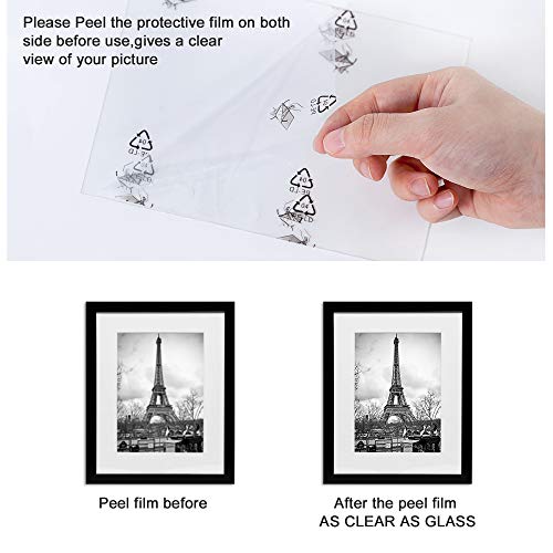 upsimples-11x14-Picture-Frame-Set-of-5Display-Pictures-8x10-with-Mat-or-11x14-Without-MatWall-Gallery-Photo-FramesBlack