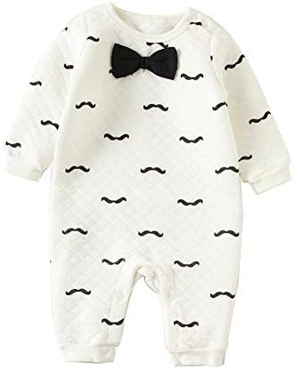 DOESLOOK Baby Boys Romper Infant Long Sleeve Outfits Kids Toddler Jumpsuit