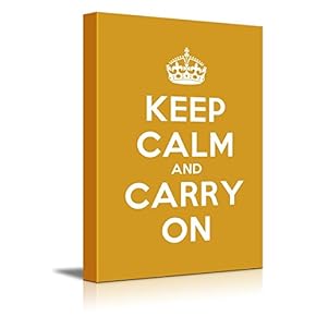 Keep Calm and Carry On Stretched Dark Yellow