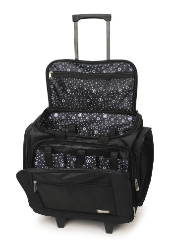 Darice rolling scrap book tote, black