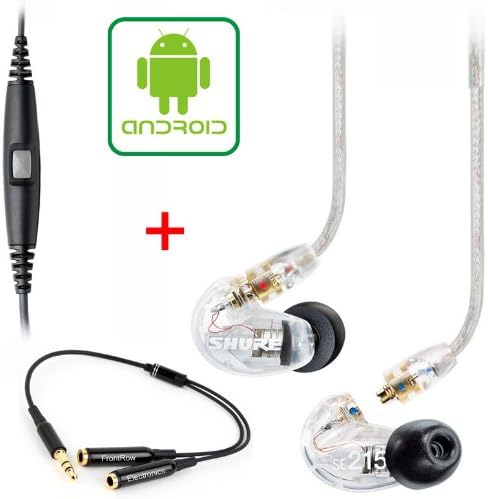 Shure SE215-CL & Music Phone Adapter Cable for BlackBerry and Most Android Phones + 3.5mm Y cable