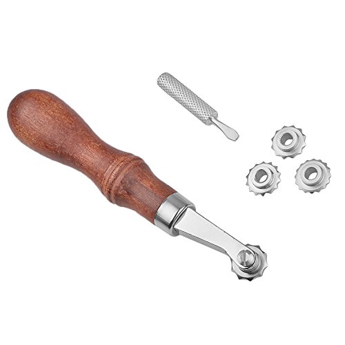 Powstro Leathercraft Tool Stainless Steel Leather Craft Spacer Set with 4pcs Gears for DIY