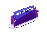 Beauticom Purple Premium Acrylic Business Card Holder Office Accessories Display Stand. Design Unique & High Quality.