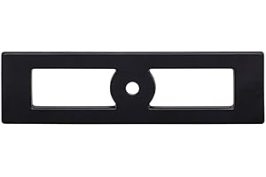 Top Knobs - TK922BLK - Hollin Knob Backplate - Flat Black - Lynwood Collection