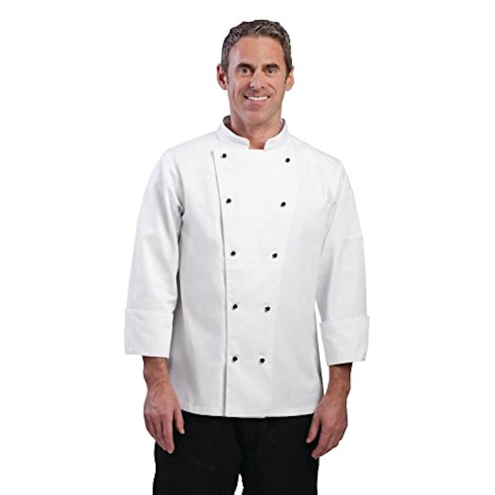 Whites Chefs Clothing Chicago Unisex Long Sleeve Chefs Jacket, S/Sml/Small, Chest Size: 36-38 inch / 92-97 cm, Material: Polycotton, Double Breasted Chefs Jacket, DL710-S