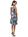 PattyBoutik Women V Neck Sleeveless Print Dress (Turquoise, Red and Black 9 Small)