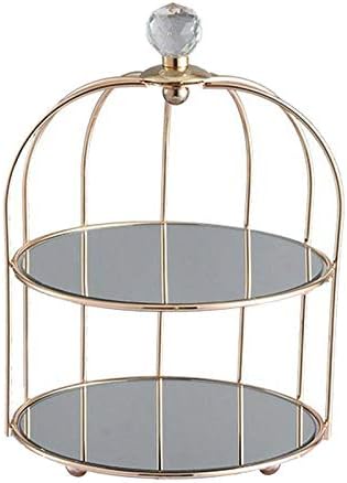Petsola 化粧台化粧オーガナイザー化粧品収納棚ラック 鳥かご式 アフタヌーンティー ケーキ スタンド 小物入れ 収納ケース 香水 ジュエリー アクセサリー 収納グッズ