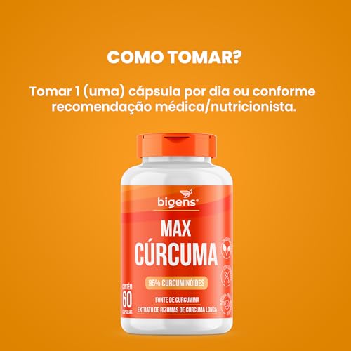 Max Cúrcuma, 95% Curcuminóides, Curcumina, Biogens, Kit 2 x 60 Cápsulas