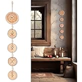 Rune Chain - Prosperity, Good Luck, Love, Protection, Home Protection Bindrune Hanger, Decoration Norse Pagan Bind Runes, Rustic Norse Viking Circular Bind Rune Protection Wood Hanging Decor