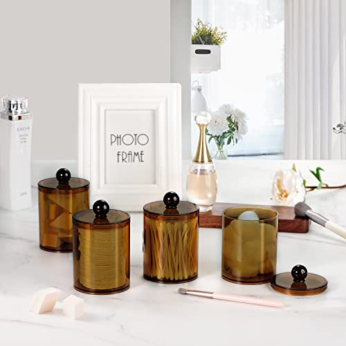 SheeChung 4 Pack Plastic Acrylic Bathroom Vanity Countertop Canister