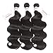 LiangDian Body Wave 3 Bundles (12 14 16) Brazilian Human Hair 3 Bundles Brazilian Body Wave Virgin Hair Extensions Natural Color