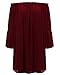 ZANZEA Women's Sexy Off Shoulder Chiffon Lace Ruffle Sleeve Blouse Mini Dress Summer Beach Cover Up Sundress Wine Red M