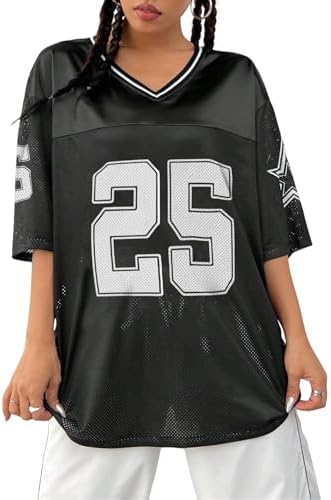 MakeMeChic Women's Football Jersey Shirts Soccer Jersey Number