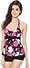 Women's Two Piece Halter Neck Padded Tankini Top with Boyshort Shorts