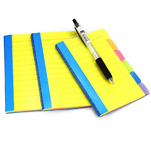 UPlama 3 Pack Divider Sticky Notes, Color Coded Index Tab Stickers Tabbed Self-Stick Lined Note Pad for School Office, 60 Ruled Notes, 4 x 6 Inches, Assorted Neon Colors - Thumbnail 2