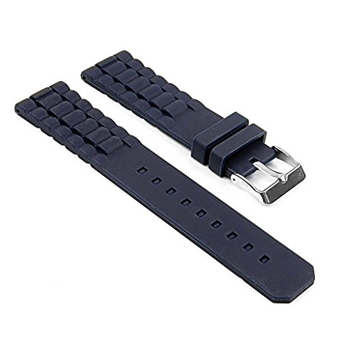 StrapsCo Waterproof Silicone Watch Band Ribbed Rubber Strap