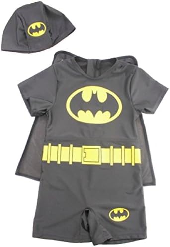 Batman Super Hero Three Piece Rash Guard Swimsuit Set Little Boys (6)