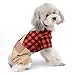SMALLLEE_LUCKY_STORE Pet Clothes for Small Dog Cat Red Plaid Shirts Sweater with Khaki Overalls Pants Jumpsuit Outfits L