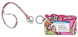 Vera Bradley Zip Id Case and Lanyard in Pink Swirls