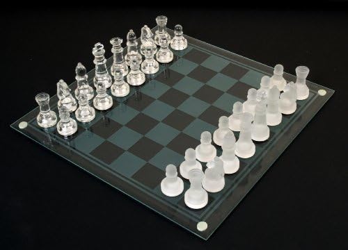 Etched Glass Chess Set by Classic Game Collection