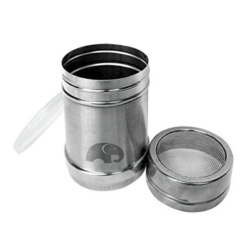 10 Oz Stainless Steel Powdered Sugar Shaker with Lid Fine Mesh Dredge
