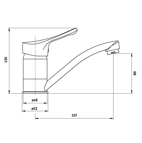 Kchenarmatur-Hochdruckarmatur-Einhebelmischer-Spltischarmatur-Hahn-mit-zwei-Flexschluchen-235-cm