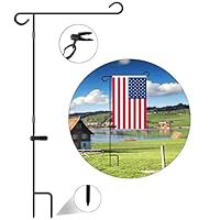 Nirohee Gardenflag Stand,Flag Banner Stands,Decor Pole Stand,Yard Flag Pole Small, Banner Flagpole,Wrought Iron Flag Stand for Flags with Anti-Wind Clip,Flag Pole Bulk Without Flag