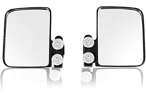 ALLGOOD Universal 1 Pair Magnetic Side Mirrors 220LB Rated Magnet Tractor Mirror Compatible with Riding Mower Golf Cart Compact Tractors Full Size Tractors Commercial Mower Dozers(Left & Right)
