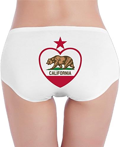 ZDTSQWY California Flag Heart Top Women's Brief Underwear Low Waist Seamless Panties