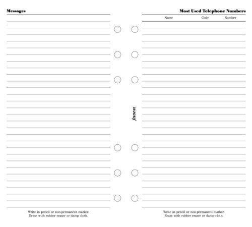 Filofax Personal 133614 Important Telephone Number Organizer