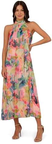 adrianna papell chiffon overlay a line dress Adrianna Papell Chiffon-Overlay A-Line Dress - Navy