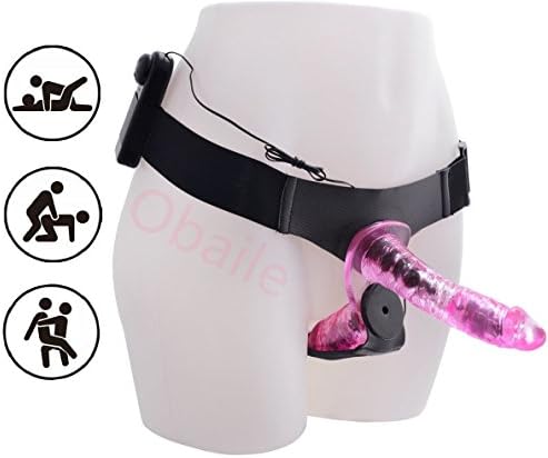 Obaile Strap On Double Head Electric Massager Adjustable Harness for Woman Couples (Sakura Pink)