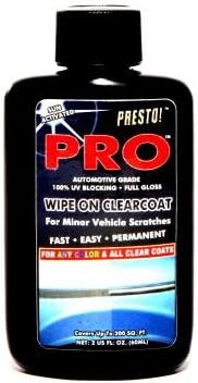 Presto Pro Car Scratch, Scuff, Paint Fade Treatment Wipe On Clearcoat 2 Ounce