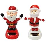 DINGJIN 2 Pcs Solar Dancing Toy Cute Santa Claus Solar Powered Dancing Dolls Swinging Animated Bobble Dancer Toy Car Decor (Welcome)