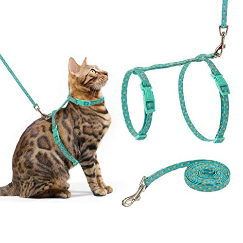 PUPTECK Cat Harness with Leash Set - Adjustable Soft Strap with Fashion Design