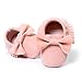 Voberry Baby Boys Girls Soft Soled Tassel Bowknots Crib Shoes PU Moccasins (4~8 Month, Pink)