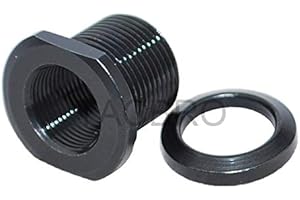 TACBRO DEALS US Black Steel 1/2x28 Thread Protector, 1/2x28 TPI Convert to 5/8x24 TPI with A Washer