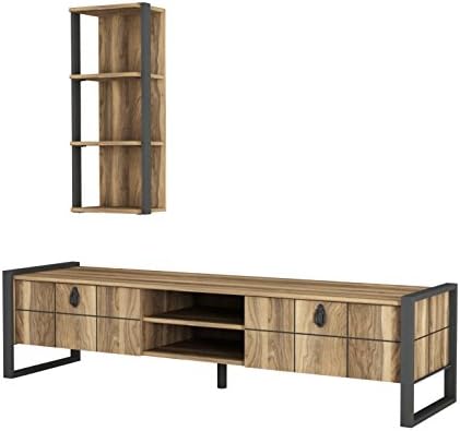 Exclusive Lost Metal Tv Unitesi Ceviz Amazon Com Tr